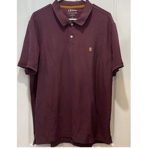 Izod Advantage Performance Polo Maroon with Gold IZ Logo Size XL